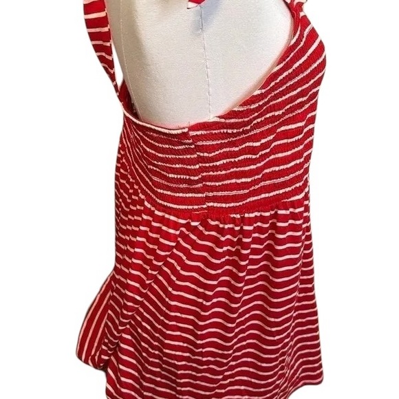Isabel maternity Womens Tank Top Shoulder Tie Striped Red White Size Large - Picture 5 of 8